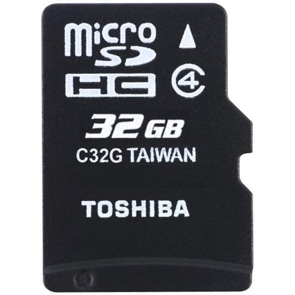 TOSHIBA MicroSD 32GB Class4 Memory Card with Adapter ذاكرة توشيبا 32جيجا لتحميل جميع البيانات مناسبة للكاميرات والجوال 